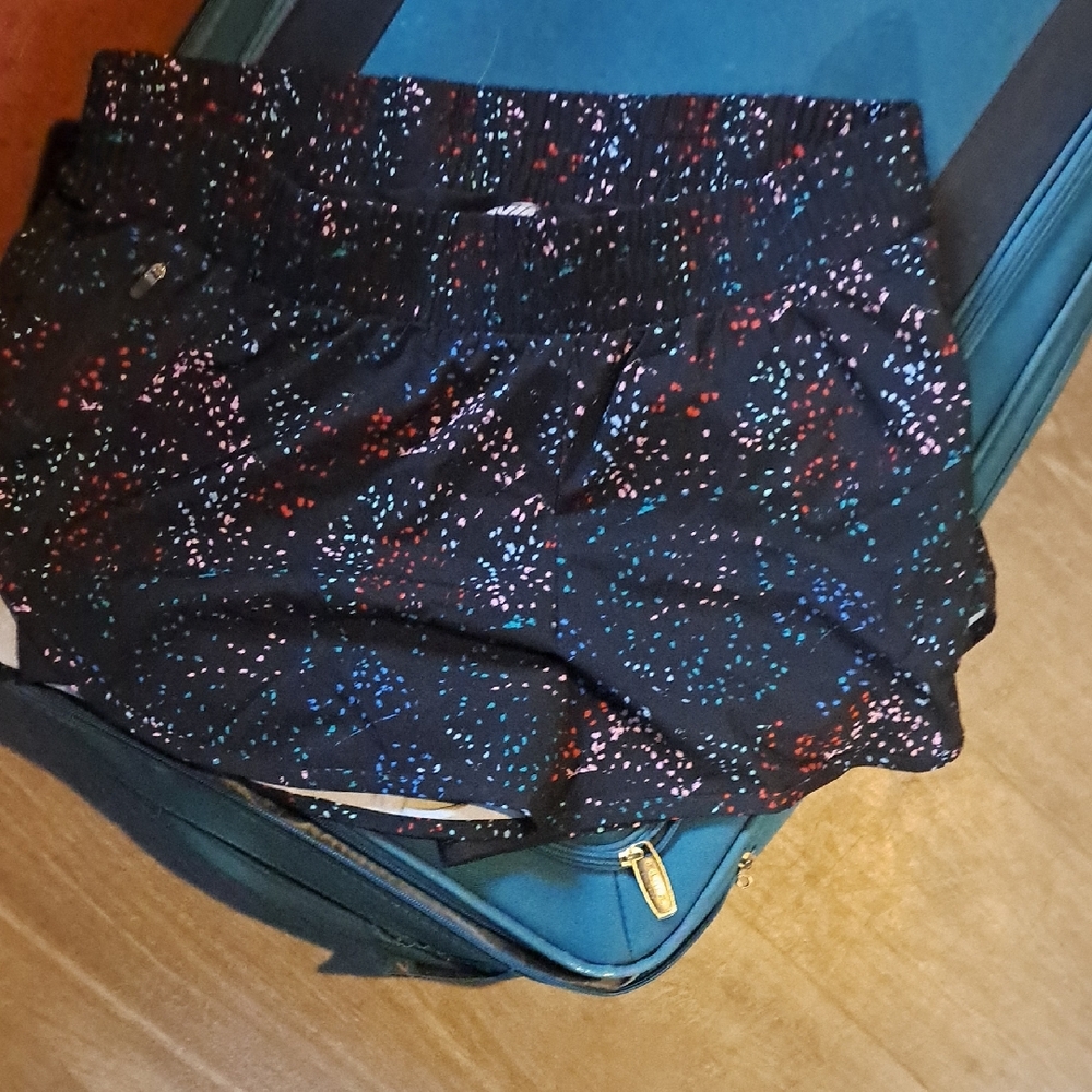 Black Speckled Athletic Shorts